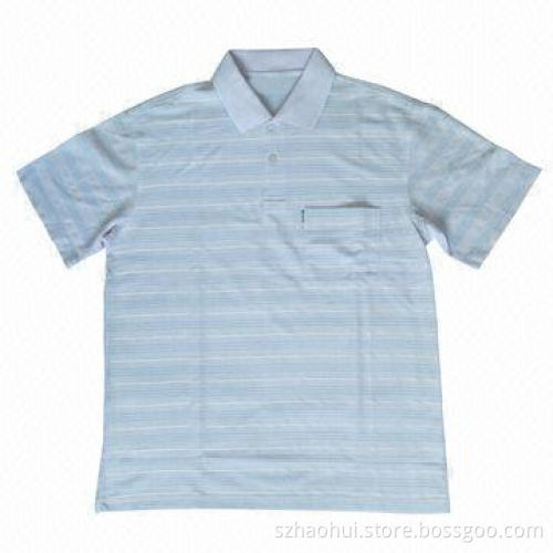 Men's Striped Yarn Dyed Polo Shirt, CVC, XS-3XL Sizes